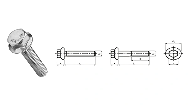 FLANGE BOLTS WITH SERRATION